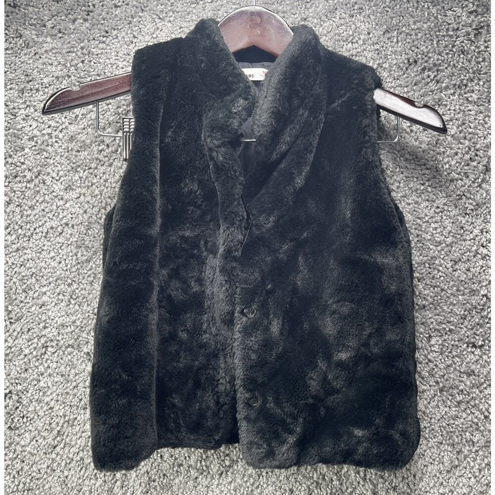 Women’s Epic Threads Outerwear Collection Black Faux Fur Vest Size Medium